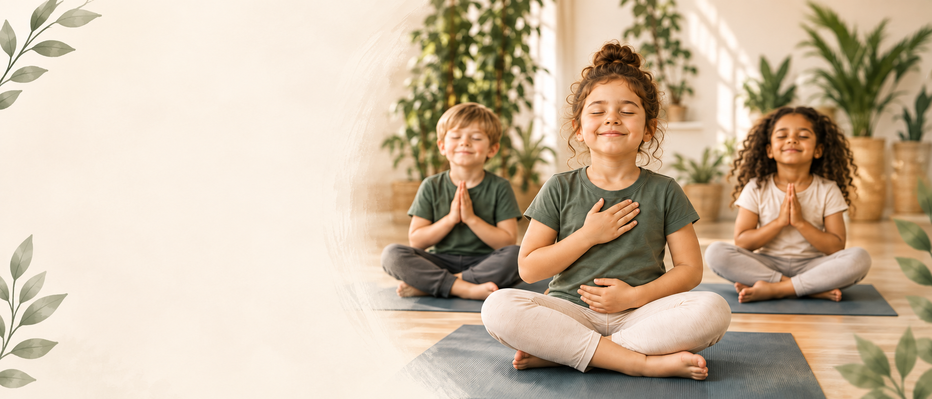 Children sitting calmly in a mindfulness class